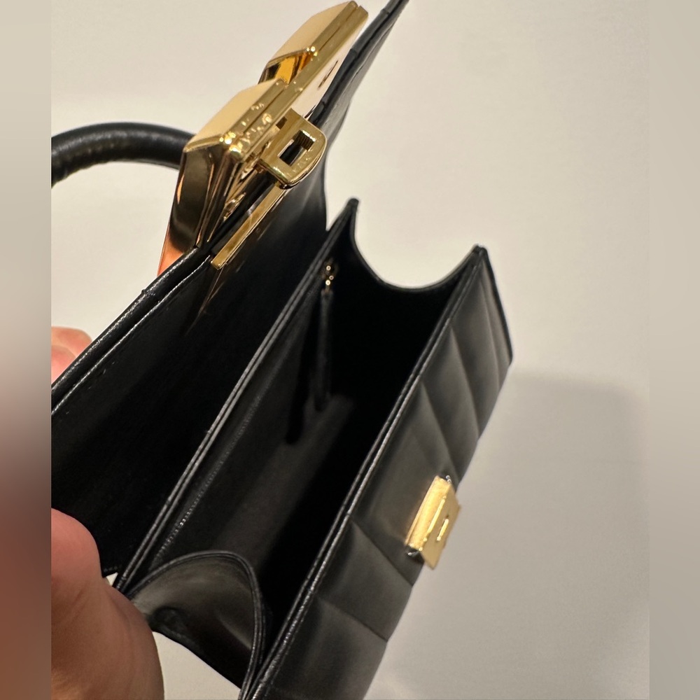 DeMellier Black Mini Top-Handle Bag with Gold Hardware - Picture 12 of 16